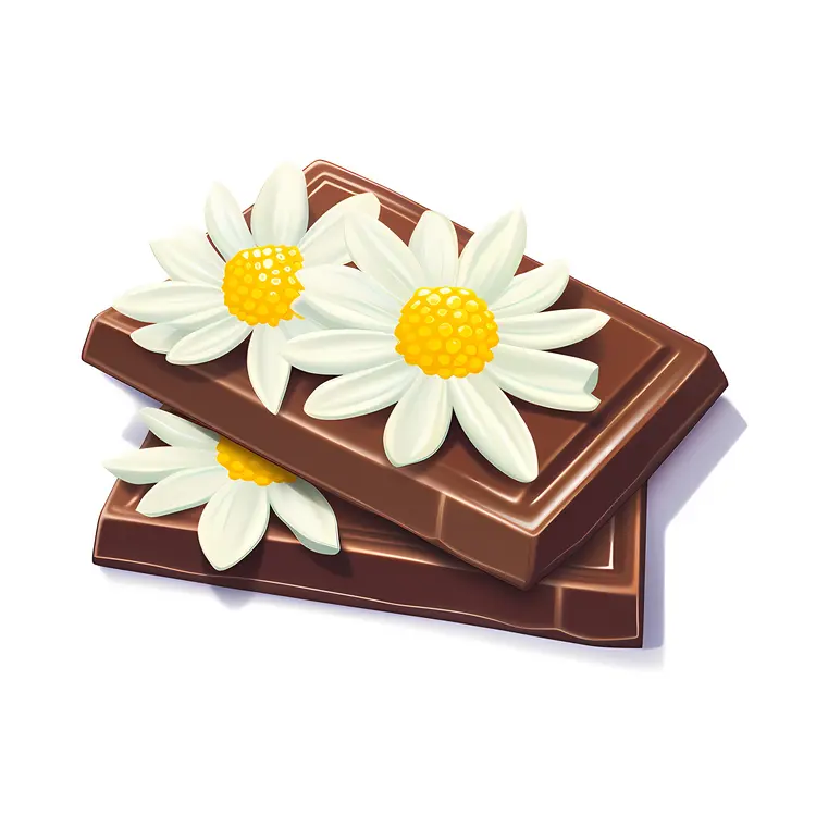 Chocolate Bars with Daisy Flower Decorations