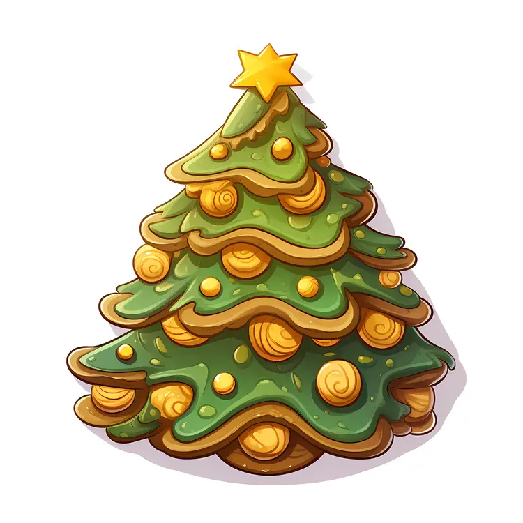 Layered Christmas Tree Cookie with Star