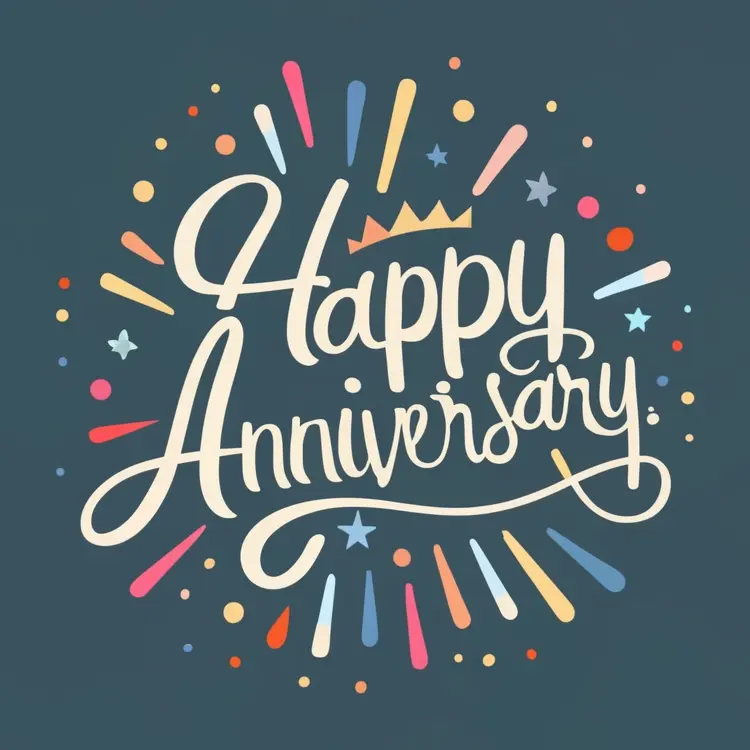 Happy Anniversary with Fireworks