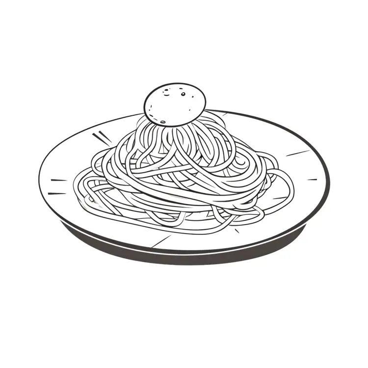 Simple Spaghetti Illustration on Plate