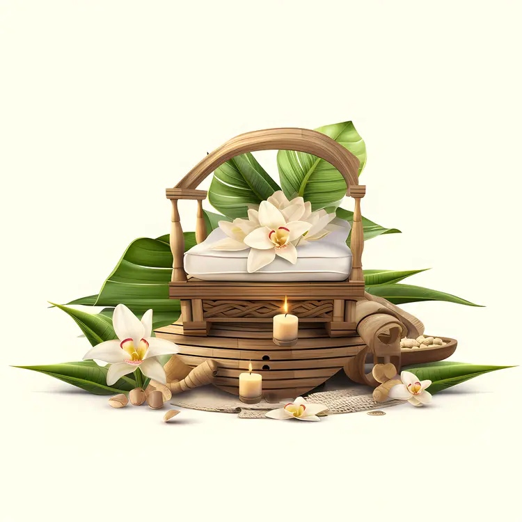 Spa Basket with Candles and Flowers