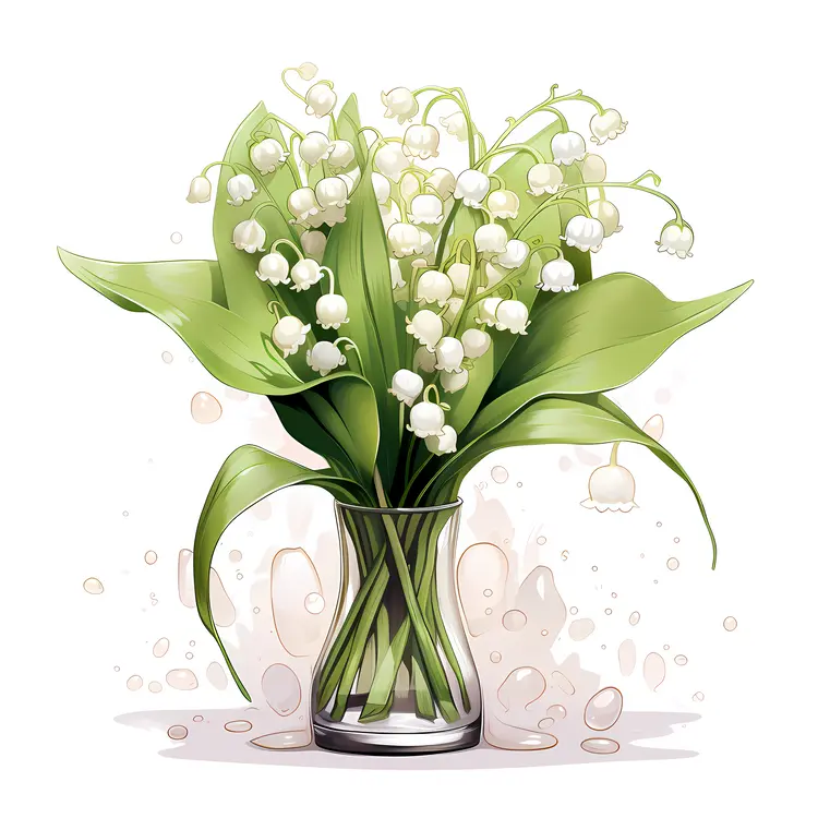 Lily of the Valley in a Glass Vase