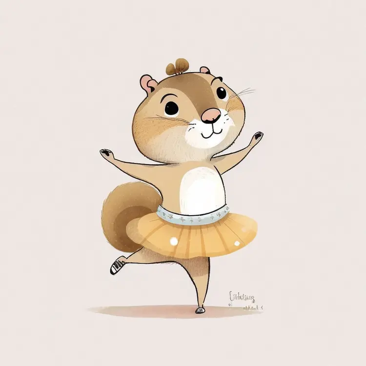 Cute Squirrel Ballerina in Tutu