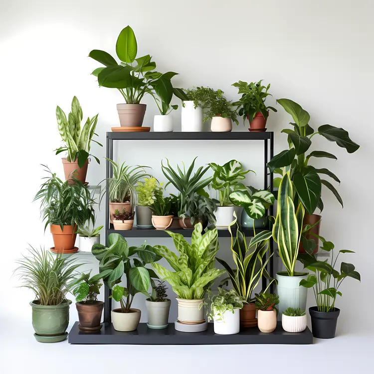 Shelves with Potted Plants