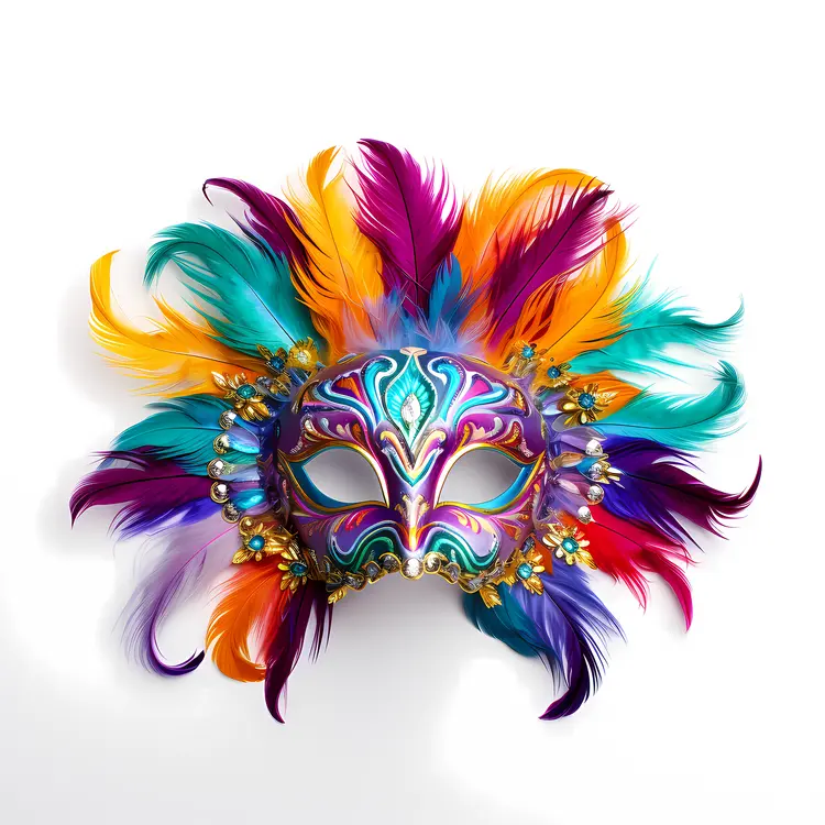 Multicolored Feather Mask for Celebration