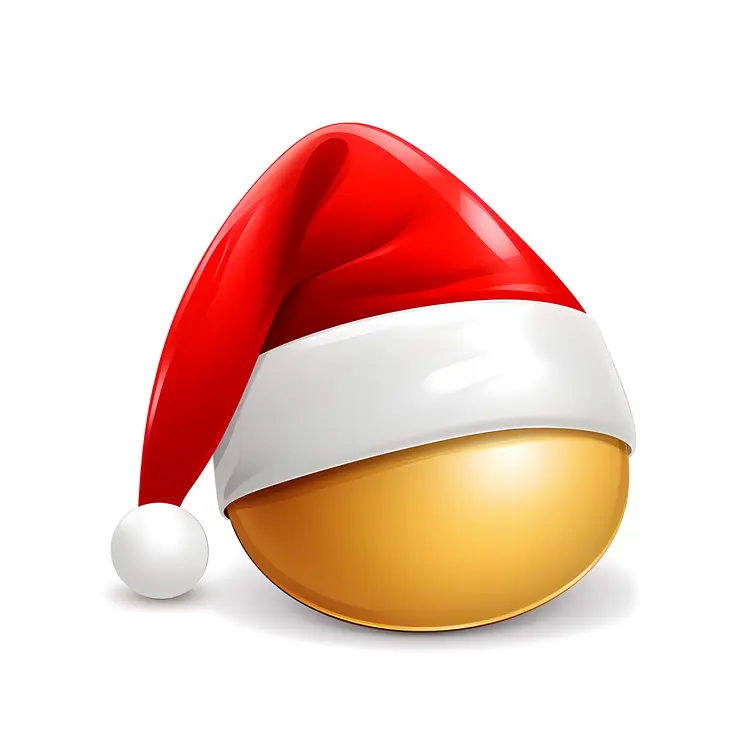 Gold Ball with Santa Hat