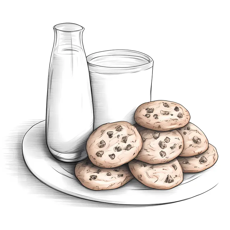 Delicious Cookies with Milk Illustration