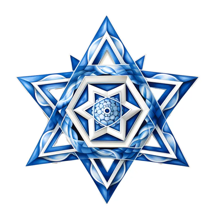 Symmetrical Blue Geometric Star Pattern