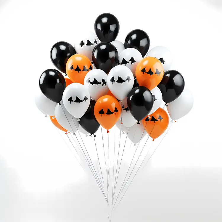 Black, White, and Orange Halloween Balloons
