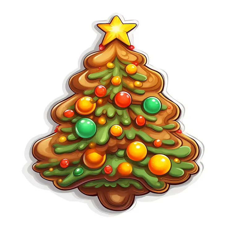Bright Christmas Tree Cookie
