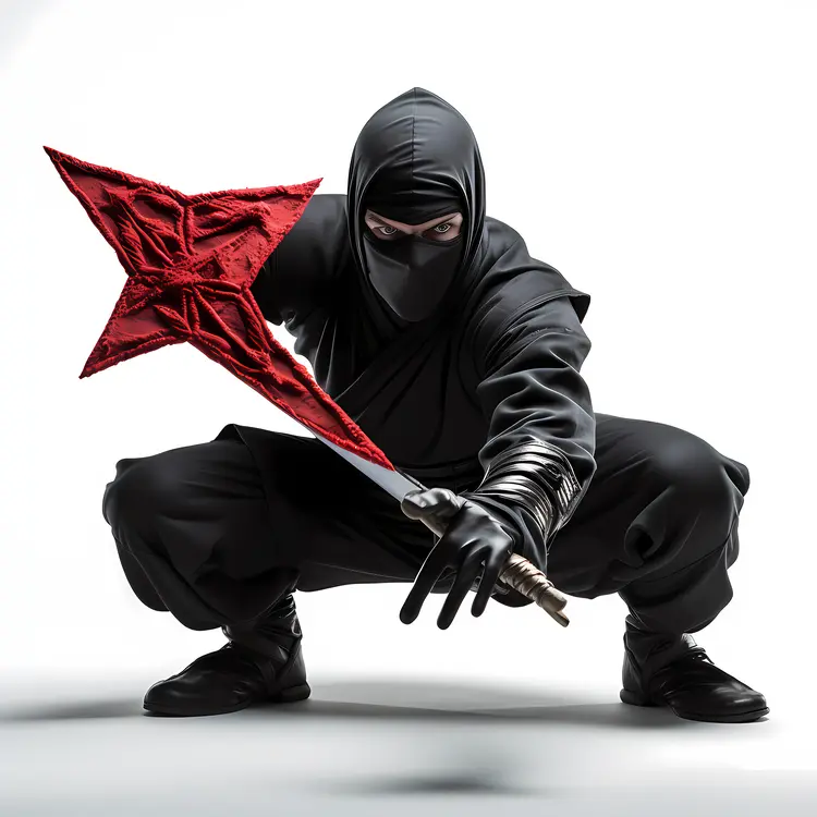 Ninja with Red Star and Sword