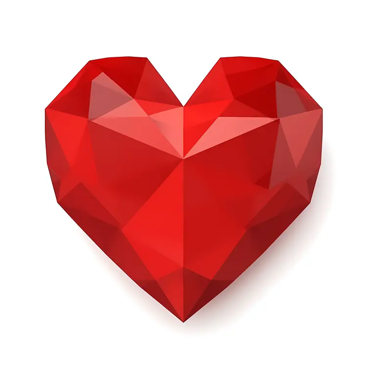 Geometric Red Heart for Valentine's Day