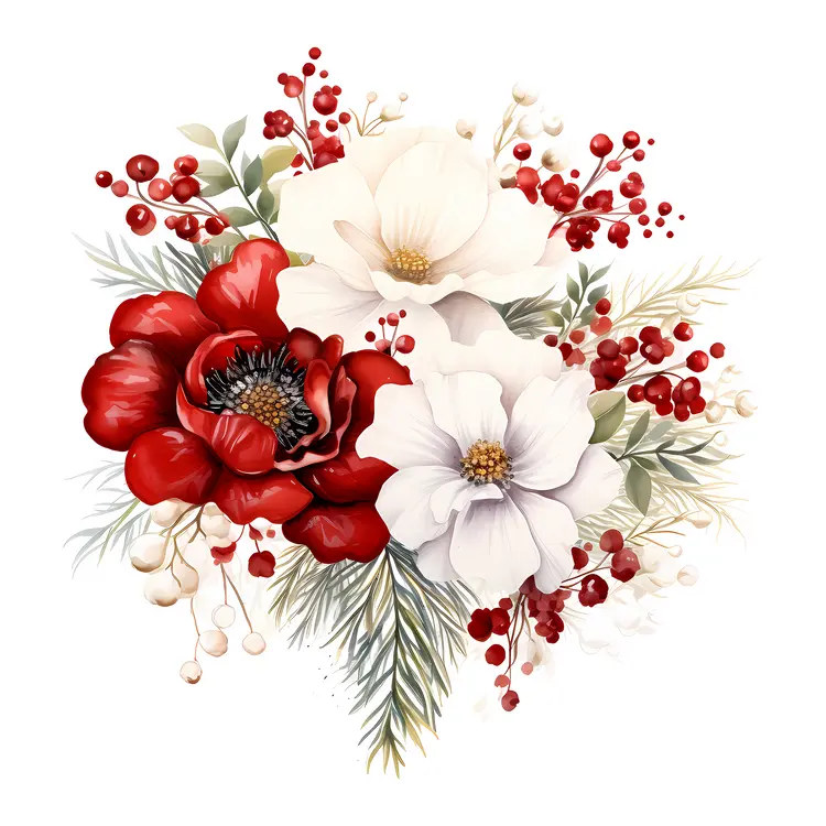 Charming Red and White Floral Arrangement