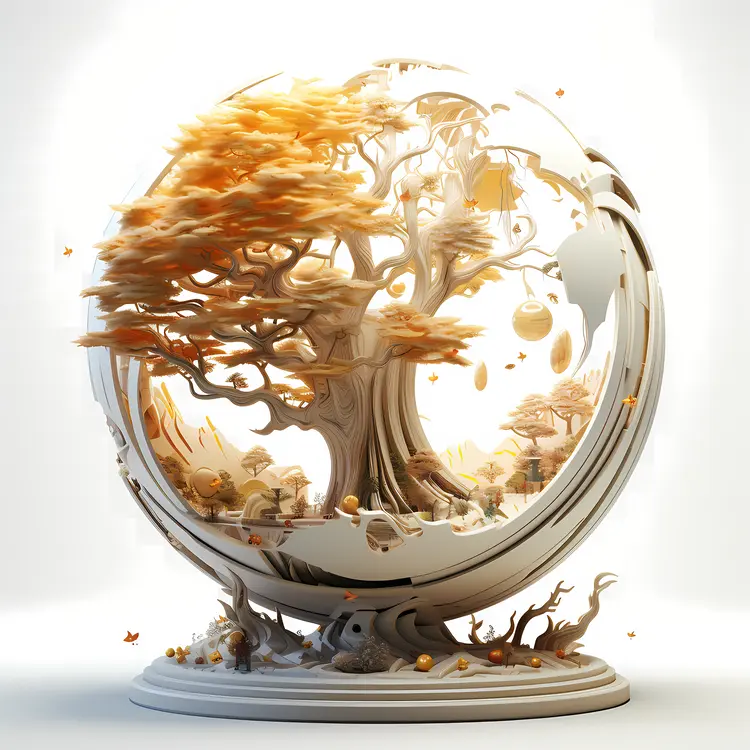 Tree Sculpture in a Globe