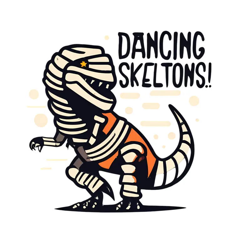 Dancing Skeletons Mummy Dinosaur