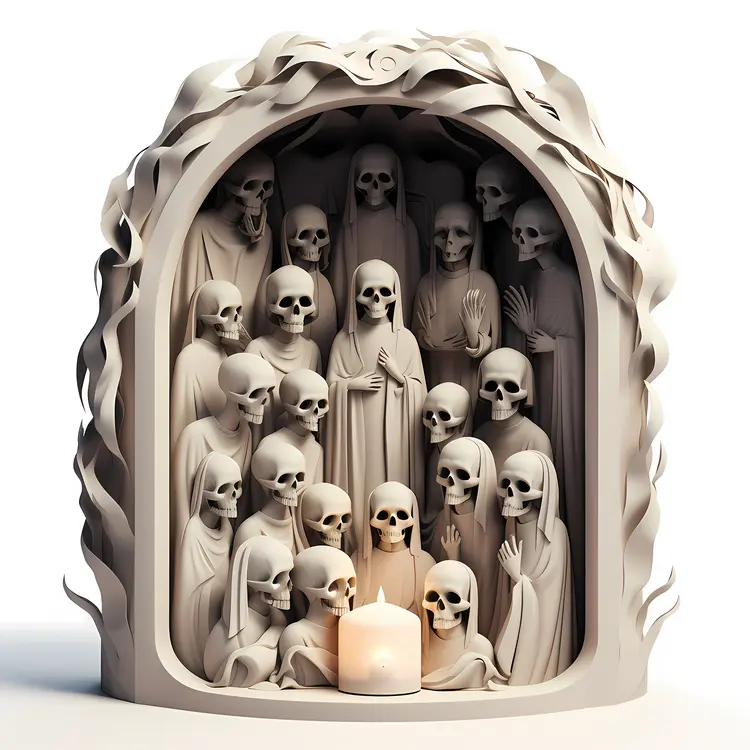 Group of Skeletons with Candles