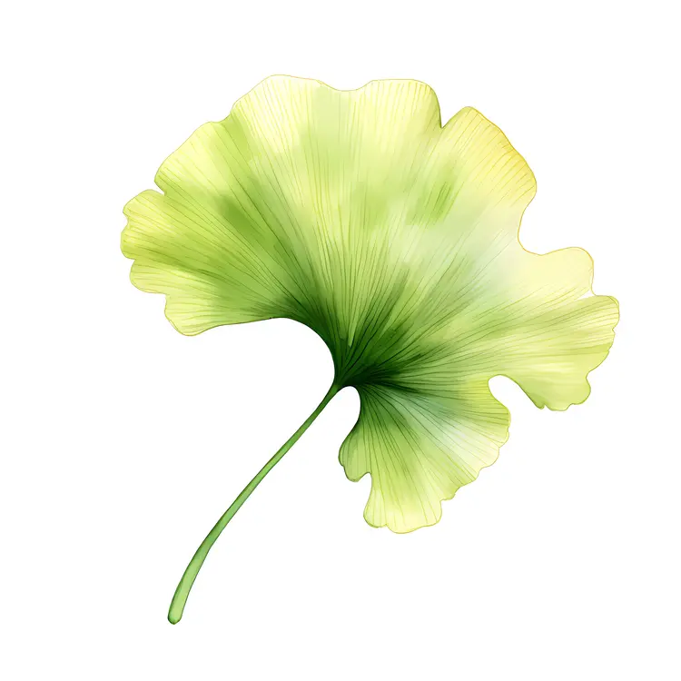 Green Ginkgo Leaf Illustration