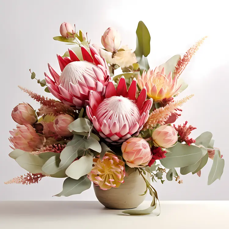 Protea Flowers in Artistic Vase
