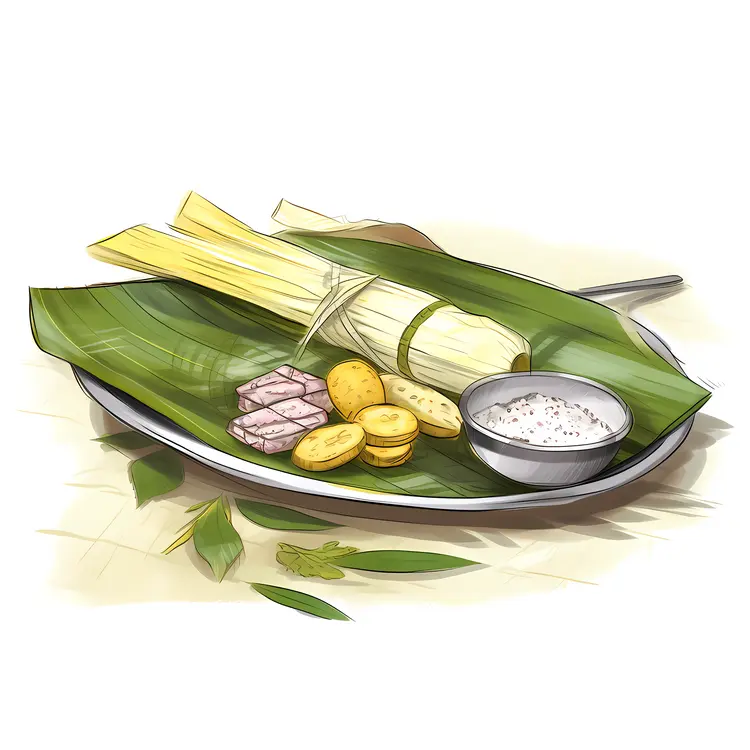 Traditional Wrapped Food with Dipping Sauce