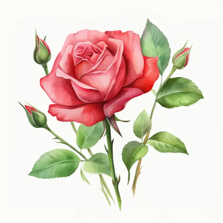 Beautiful Red Rose Illustration