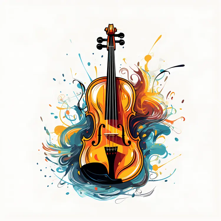 Colorful Abstract Violin