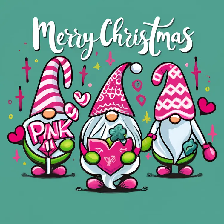 Christmas Gnomes with Pink Hats