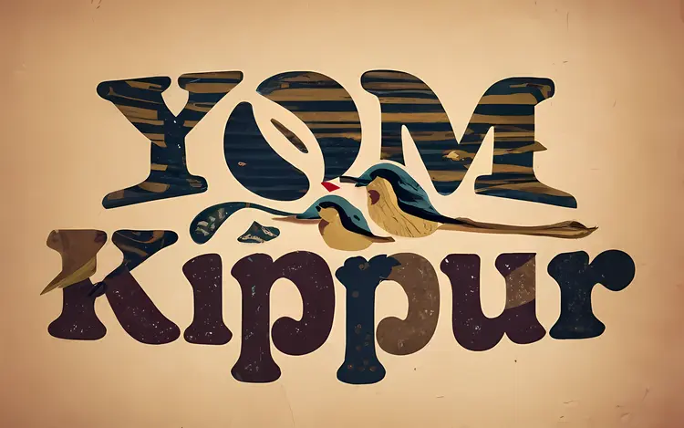 Yom Kippur Text with Birds