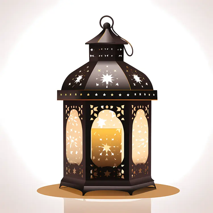 Traditional Metal Lantern with Candle Light
