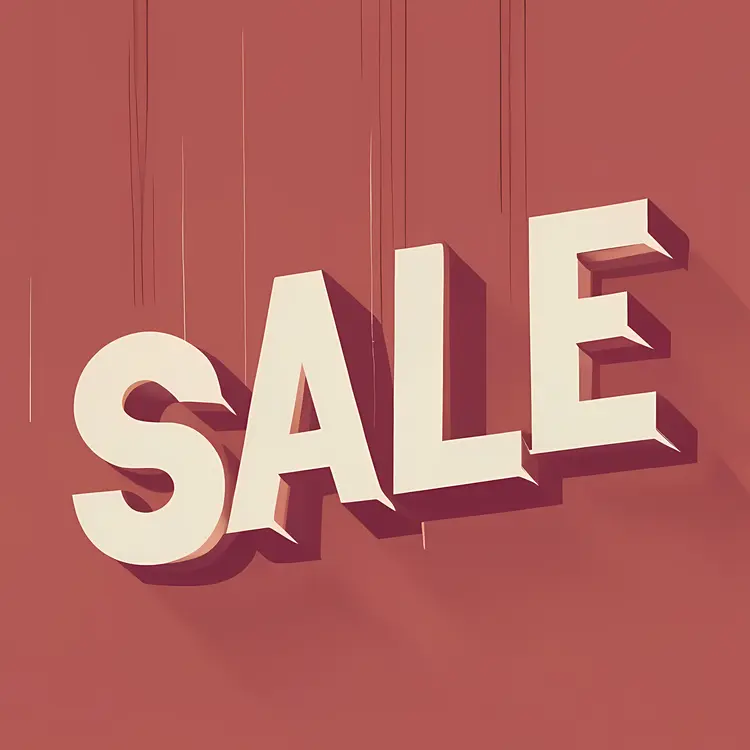 Sale Promotion Text on Red Background
