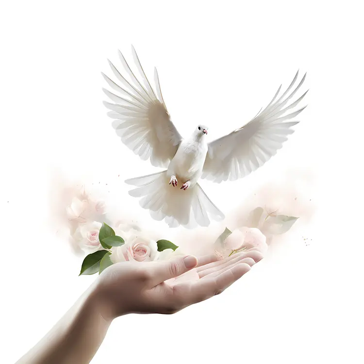 White Dove Being Released from Hand