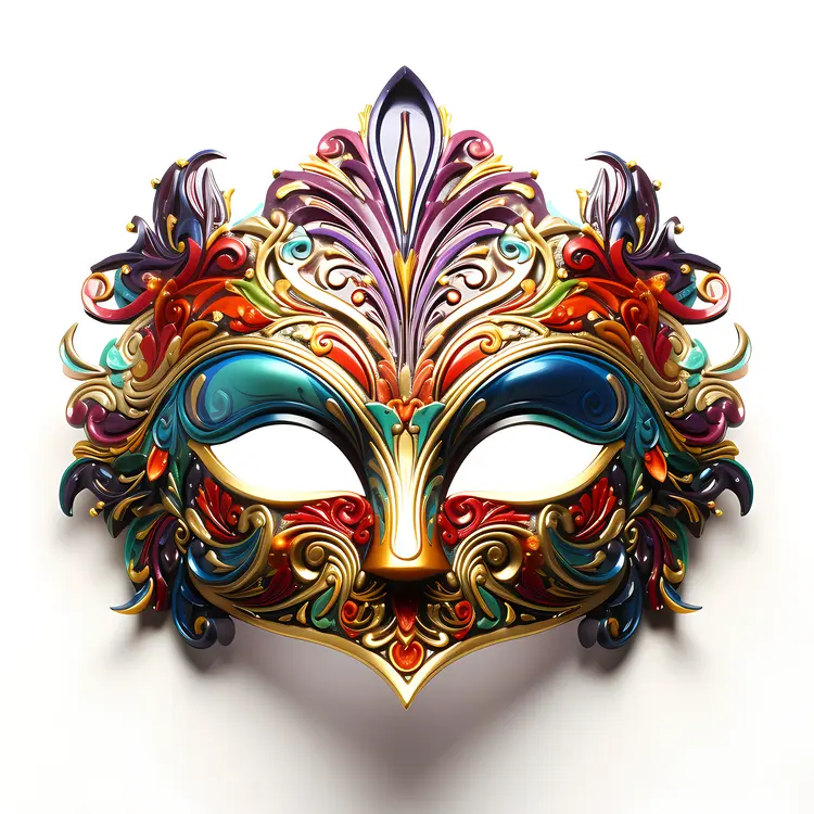 Colorful Mask with Ornate Design