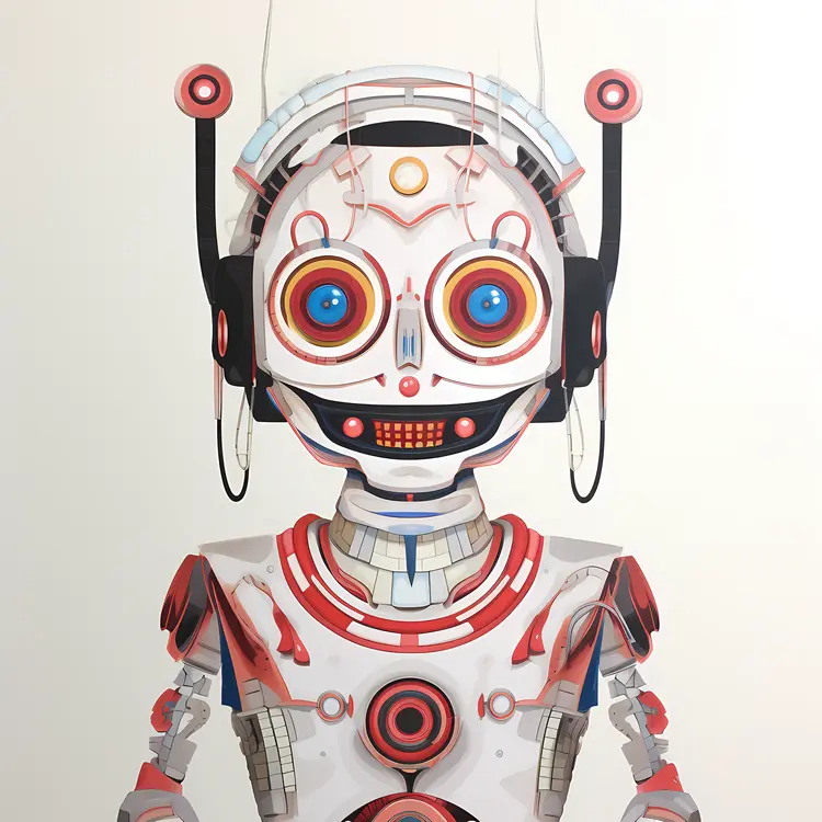 Futuristic Robot with Colorful Design