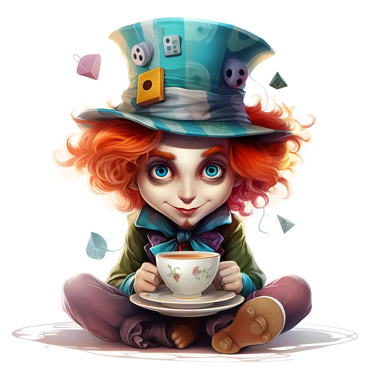 Cute Mad Hatter with Tea