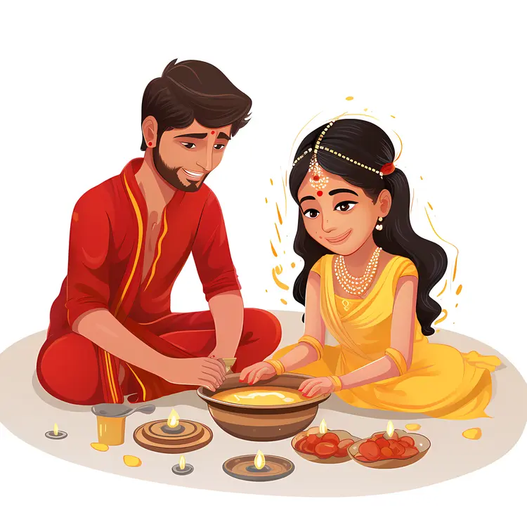 Couple Celebrating with Candles