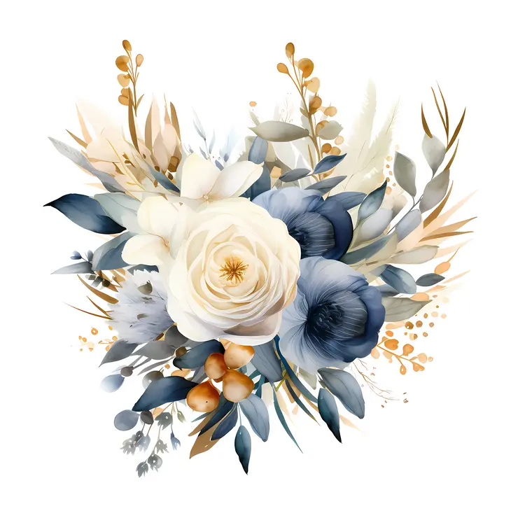 Charming Blue and White Floral Arrangement