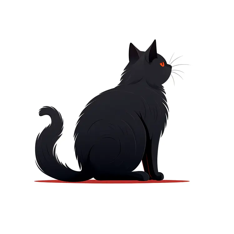 Mysterious Black Cat Illustration for Halloween