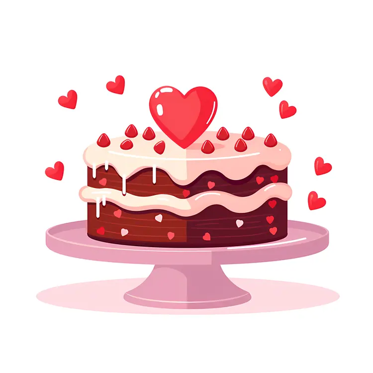 Heart Cake Illustration