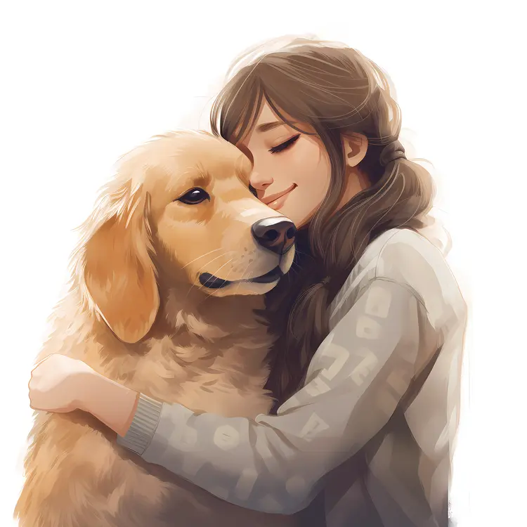 Happy Person Hugging Dog