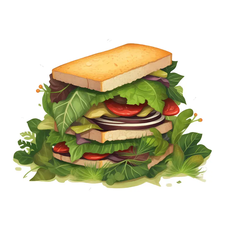 Delicious Vegetable Sandwich Illustration