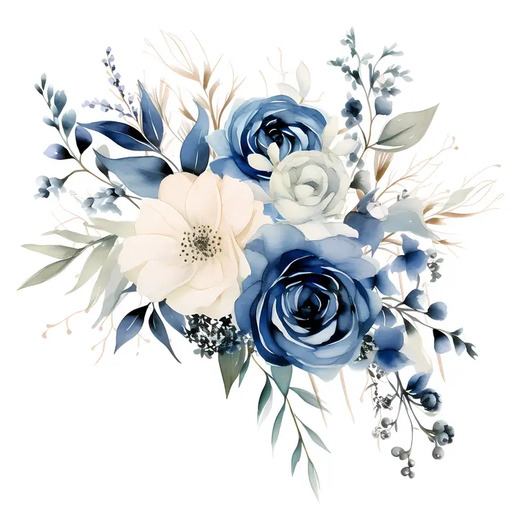 Beautiful Blue and White Floral Bouquet