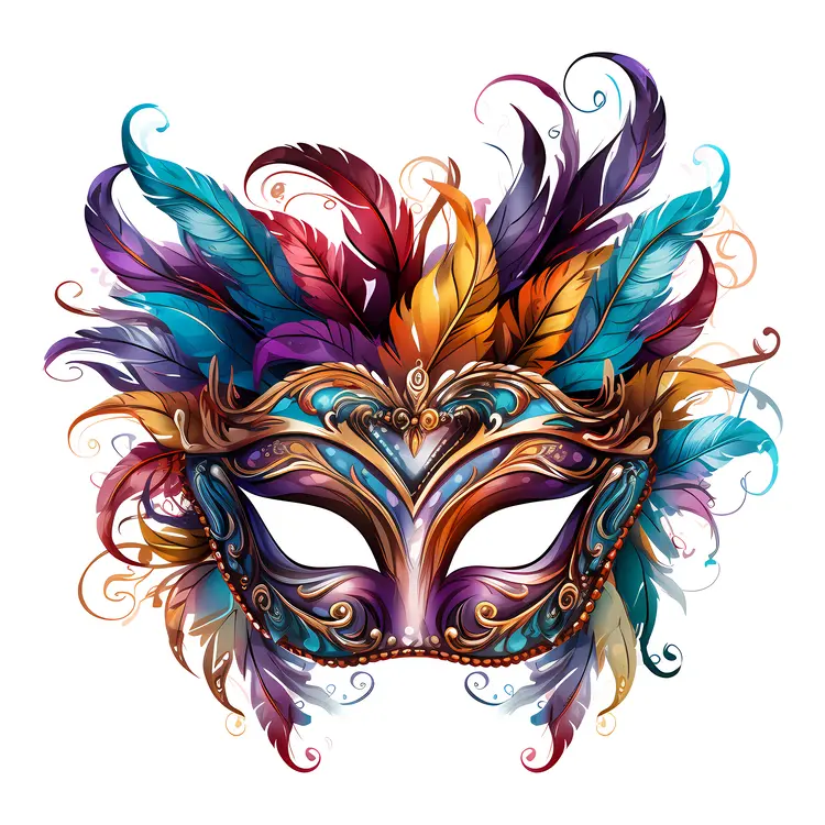 Colorful Feather Mask for Carnival