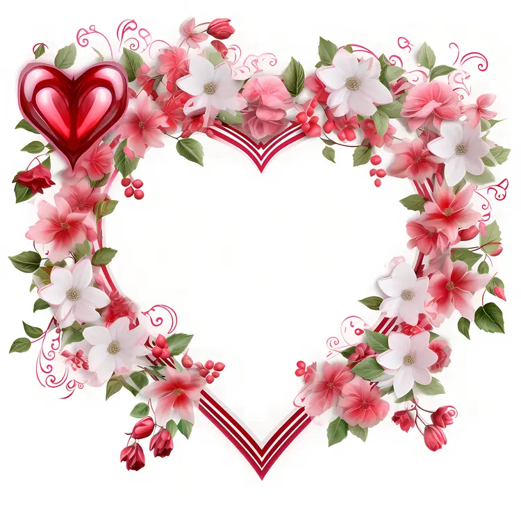 Heart Frame with Flowers