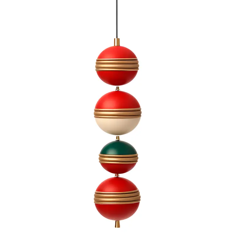 Red and White Hanging Ornaments for Christmas