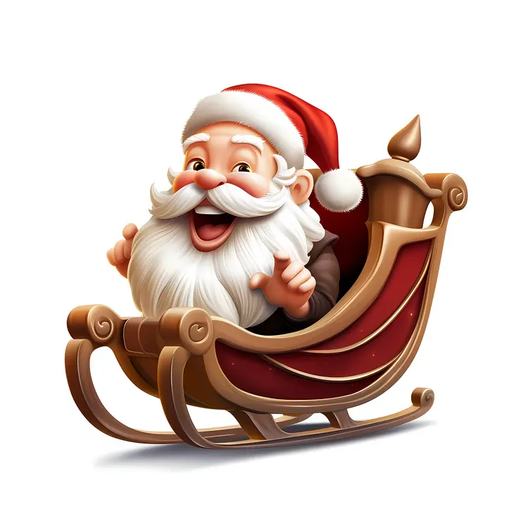 Santa Claus Riding in Sleigh