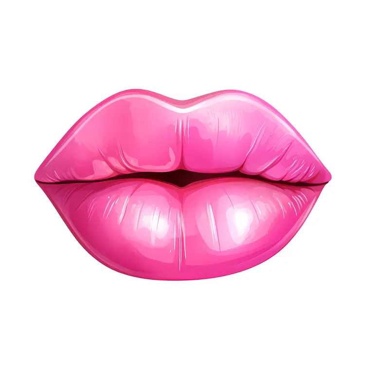 Glossy Pink Lips Illustration