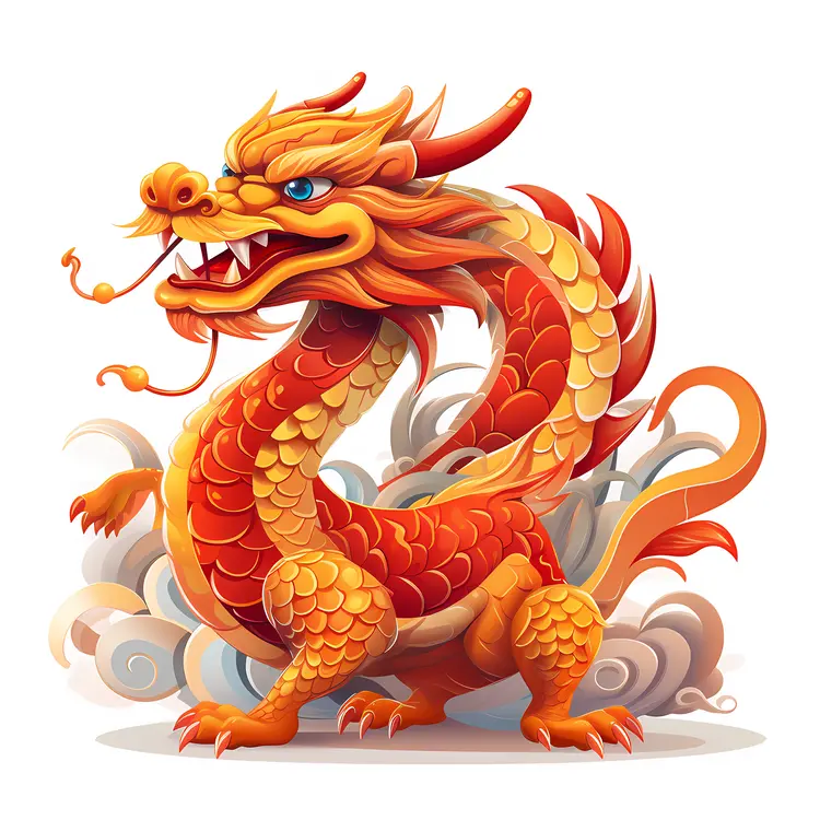 Red Dragon with Fiery Scales