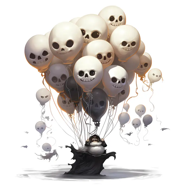 White Skull Balloons for Festive Celebrations