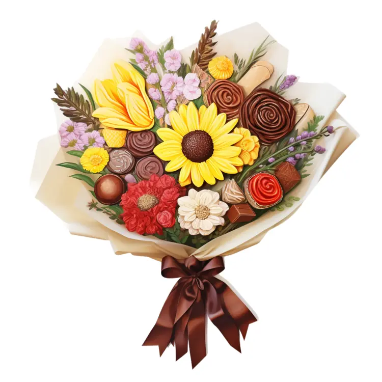 Beautiful Flower Bouquet with Ribbon