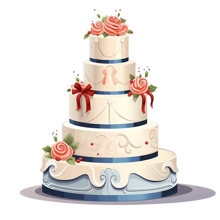Elegant Floral Decorated Cake