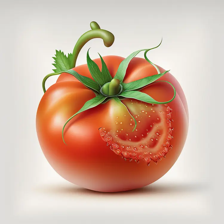 Fresh Juicy Red Tomato Illustration